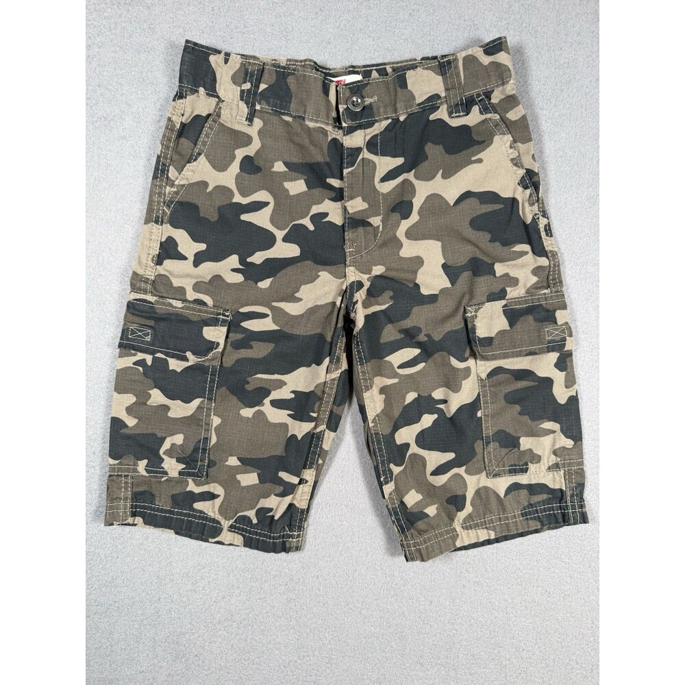 Levi's Boys Traditional Camo Cargo Shorts Green Camouflage EUC S 8 Regular W24